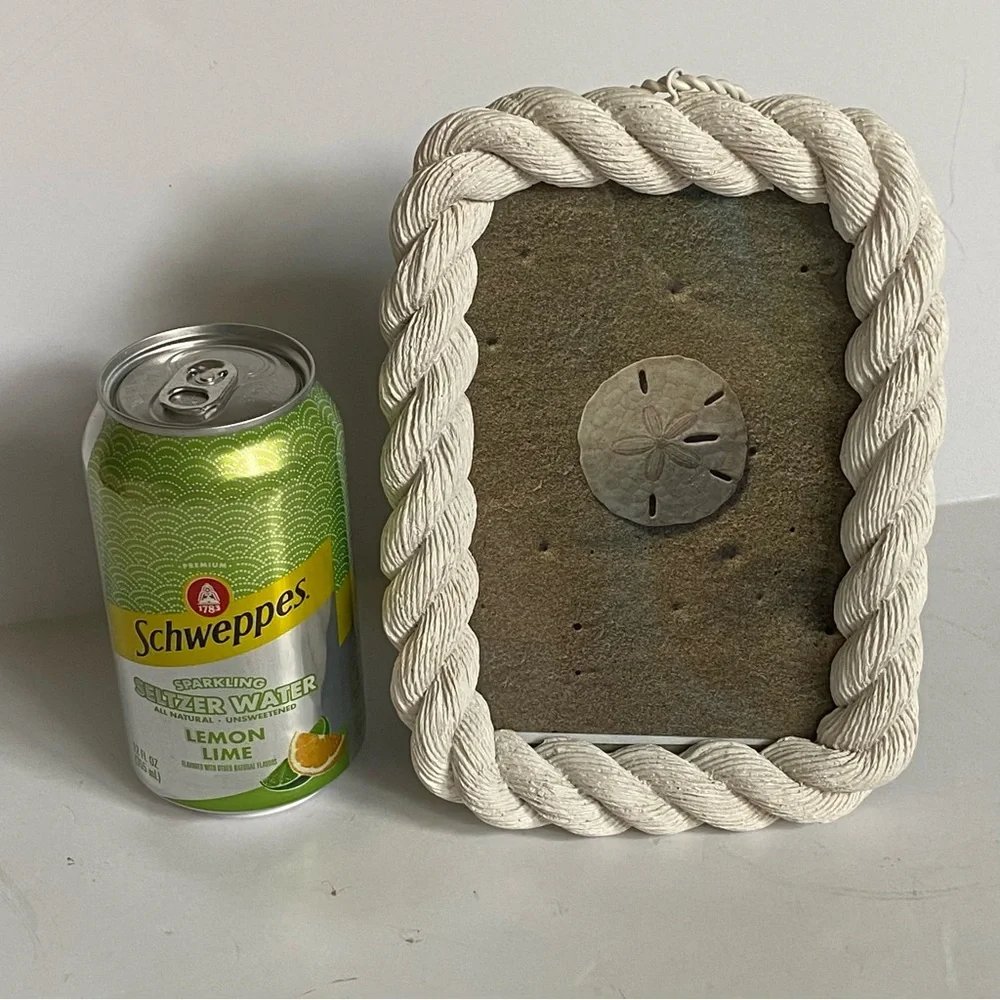 Rope Frame Sheffield Home Nautical Resin White Twisted 4 X 6 Photo Beach EUC
